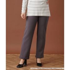 【あったか素材】洗えるウエストゴムストレートパンツ
