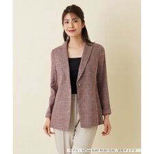 ストレッチ綿麻テーラードジャケット