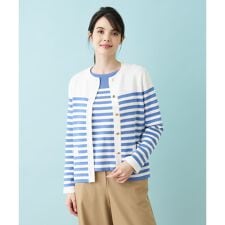 ボーダー柄カーディガン