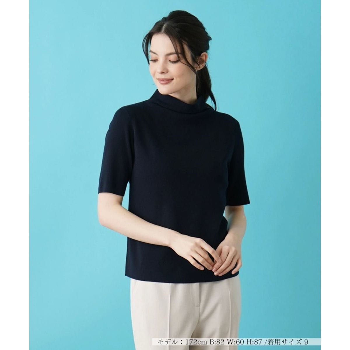ハイネック半袖カットソー