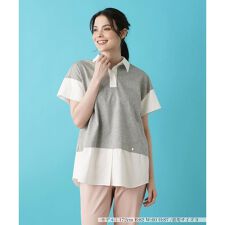 シャツ切替え半袖プルオーバー