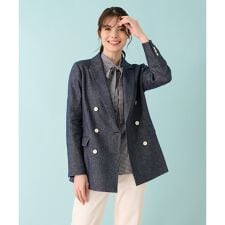 ストレッチデニム調ダブルブレストジャケット