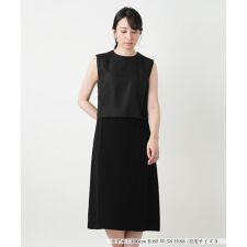 異素材切替ノースリーブワンピース