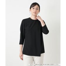 ラップ風クルーネックブラウス