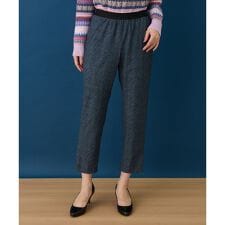 あったかデニム調プリントスリムパンツ