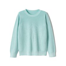 クルーネック長袖ニット