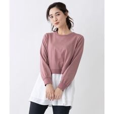 重ね着風異素材トップス【MUSE BY ROCHAS Premiere】