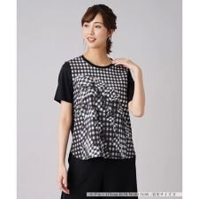 3Dプリントフリルギンガム切替カットソー