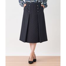 異素材切替Aラインスカート