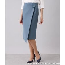 ミディ丈ラップスカート