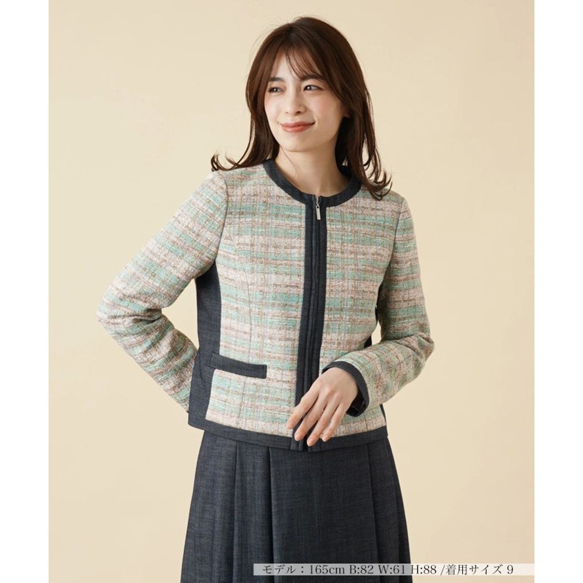 ミックスツイードノーカラージャケット | レリアン(Leilian) | マルイ