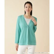 柄編みVネックカーディガン【ROCHAS Premiere】