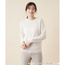 ラメクルーネックニット