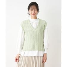 Vネックニットベスト