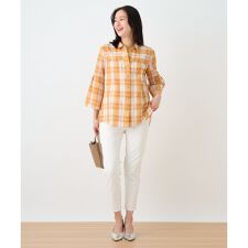 レリアン(Leilian)のチェックチュニックブラウス