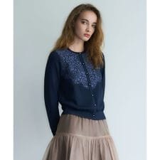 レースニットカーディガン