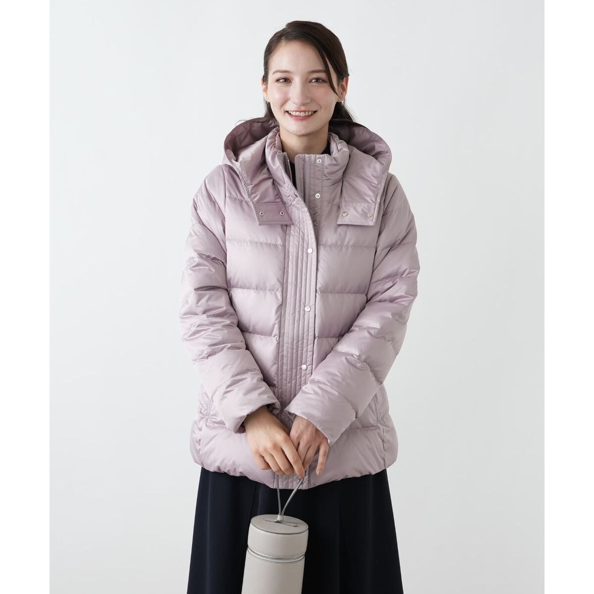 ✤レリアン13号 ✤光沢のあるグレーのダウンコート Leilian レリアン