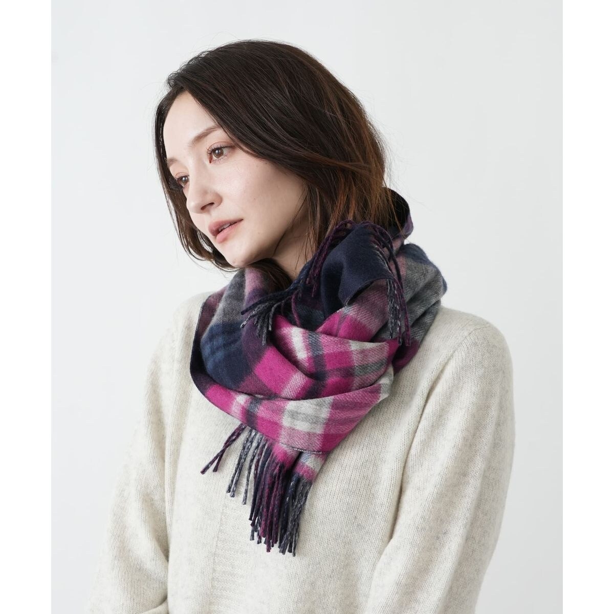 ☆新品☆ JOHNSTONS カシミア&シルク タータンチェック柄 ストール カシミヤタータンチェックストール【JOHNSTONS】 | レリアン(Leilian