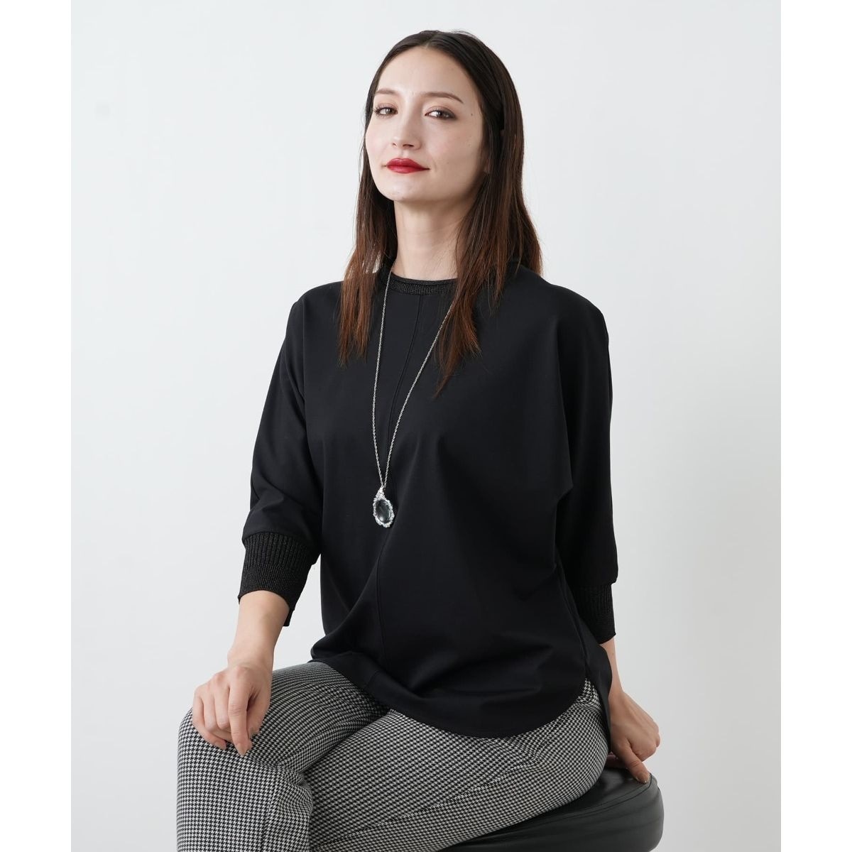 Leilian / レリアン 7分丈Vネックプルオーバー Leilian(レリアン) 七分