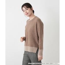 配色ニットプルオーバー