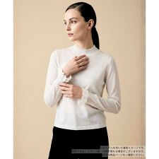 ラメフリルハイネックニット