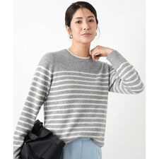 カシミヤボーダーニットプルオーバー【Leilian WHITE LABEL】