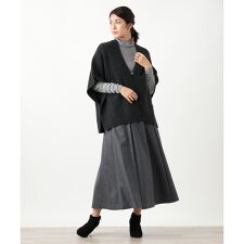 幾何柄ニットケープ【Leilian WHITE LABEL】