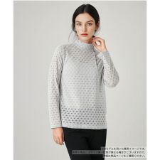 レリアン(Leilian)の透かし編みハイネックニットソー