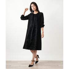 異素材切り替えワンピース【セレモニー】【Leilian WHITE LABEL】