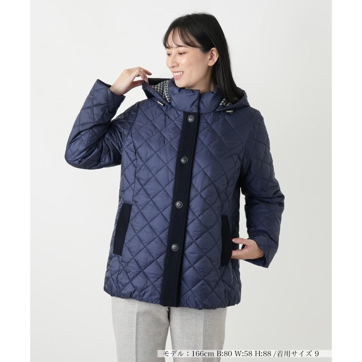 キルティング切替フーデッドコート【Leilian WHITE LABEL】 | レリアン