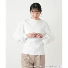 スリーブ異素材切替ニット