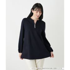 洗えるスキッパーチュニックブラウス【Leilian WHITE LABEL 