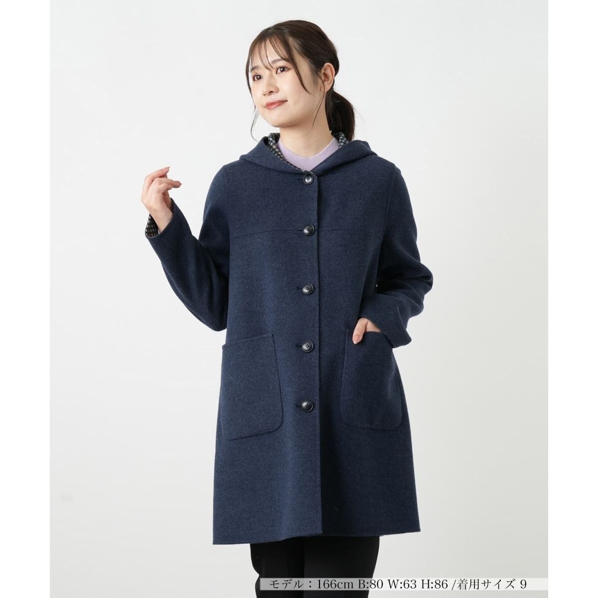 フェイクファーフーデッドショートコート【Leilian WHITE LABEL