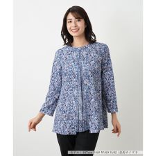 異素材切替ミックスカラーブラウス【Leilian WHITE LABEL】