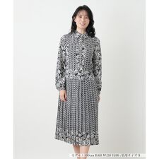 洗えるプリントシャツワンピース【ROCHAS Premiere】