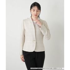 ツイードVネックジャケット【ROCHAS Premiere】