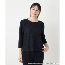 レース切替カットソー【Leilian WHITE LABEL】