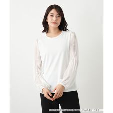 異素材シアー袖プリーツブラウス【26年2月カタログ】