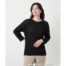 カシミヤ混ラメクルーネックニット【BARNA】