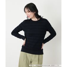 ボーダークルーネックニット【ROCHAS Premiere】