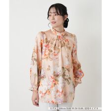 フラワー柄タックブラウス【ROCHAS Premiere】【ERICA】