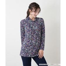 小花柄ハイネックカットソー【BINDA】