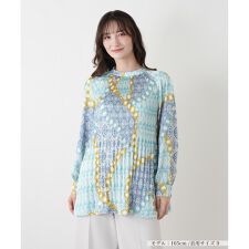 プリントプリーツブラウス【ROCHAS Premiere】