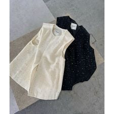 スパンコールツイードベスト