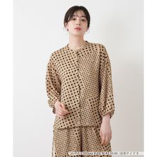 プリントバンドカラーブラウス【MUSE BY ROCHAS Premiere】