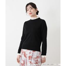 フリル切替クルーネックニット