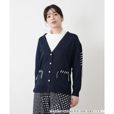 刺繍Vネックカーディガン【MUSE BY ROCHAS Premiere】