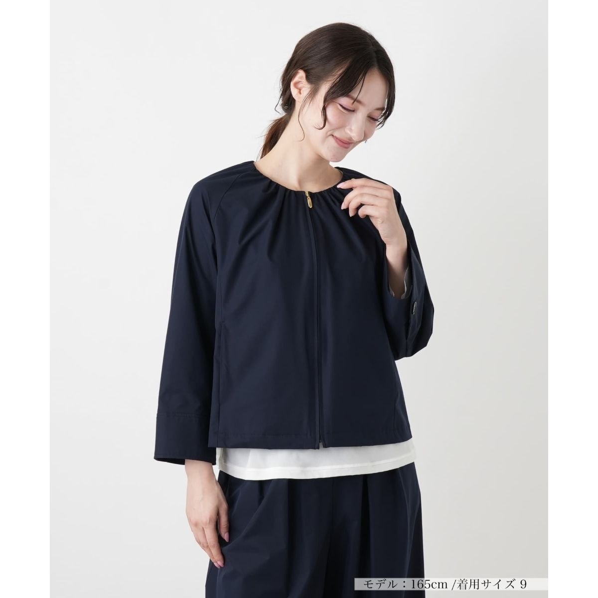 ノーカラージップジャケット【Leilian WHITE LABEL】 | レリアン