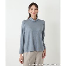【ウォッシャブル】幾何学柄ハイネックトップス【Leilian WHITE LABEL】