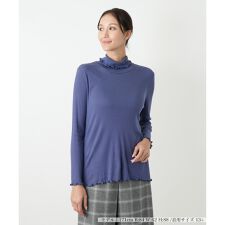 【ウォッシャブル】タートルネック コットンカットソー